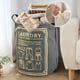 thumbnail image 2 of Cesta de ropa plegable grande con asa | Cesto para ropa sucia de tela de lino y algodón | Organizador de almacenamiento portátil y ligero para baño, dormitorio y armario, 2 of 6