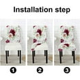 thumbnail image 3 of Dining Room Chair Covers Set of 6 Rose and Green Leaves Cover for Chairs Dining Room Stretch Chair Covers for Home Or Party, 3 of 6