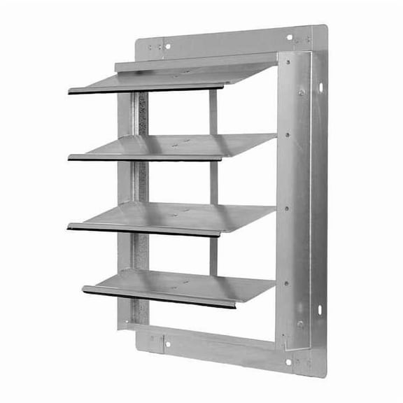 Aluminum Wall Backdraft Dampr For 12 in Fan, Single Panel, 15 in H-W, 6 in L 2C518