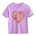 thumbnail image 1 of Blusas y camisas de manga corta con cuello redondo para niños y niñas, camisetas gráficas de manga corta, blusas con estampados bonitos para la temporada escolar., 1 of 9