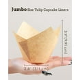 thumbnail image 3 of 100pcs Natural Jumbo Tulip Cupcake Liners for Baking, Unbleached Cupcake Liner, Greaseproof Parchment Paper Muffin Liners, Tulip Muffin Liners for Party, Christmas, Valentines, 3 of 4