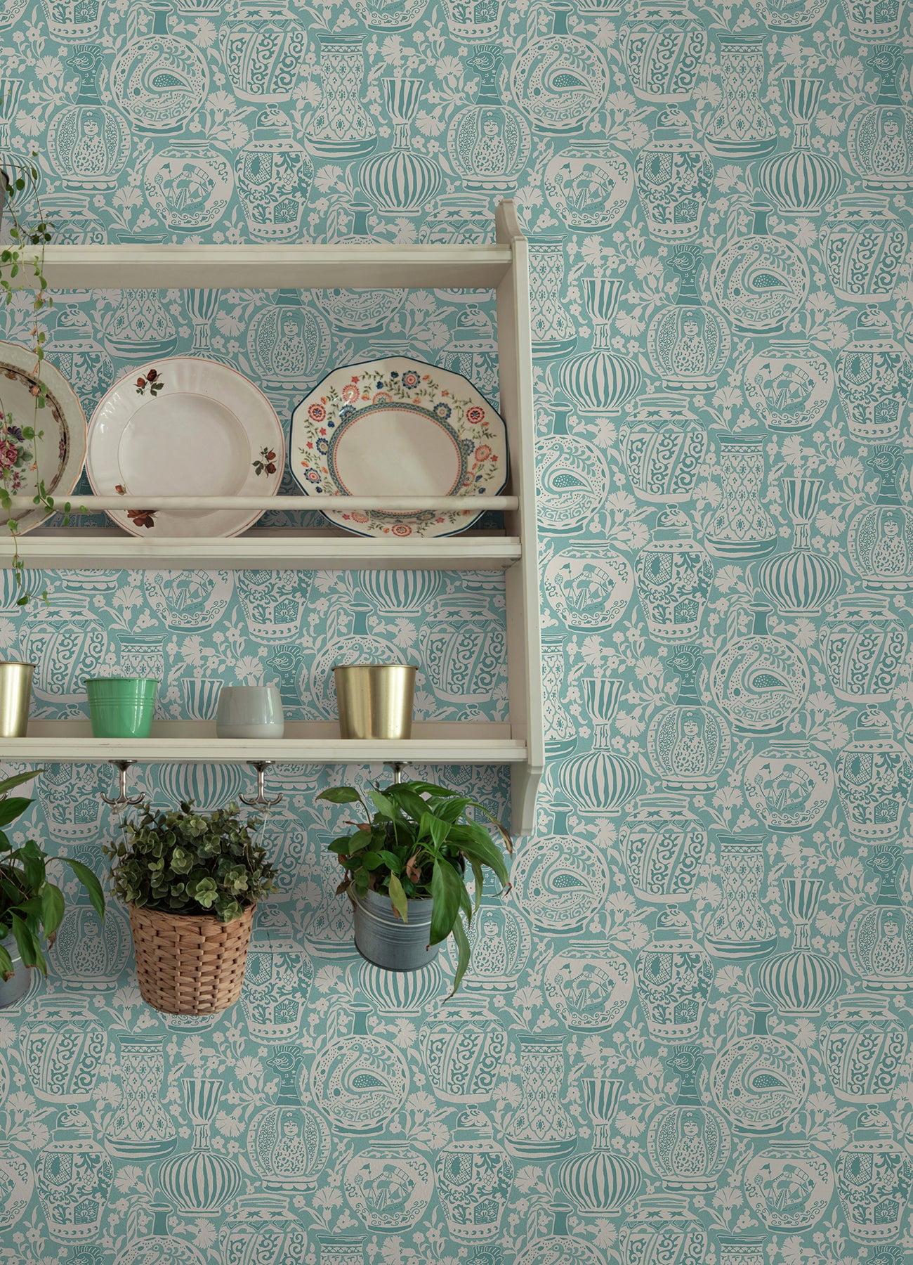 RoomMates Delft Pottery Blue Peel and Stick Wallpaper, 1 Roll