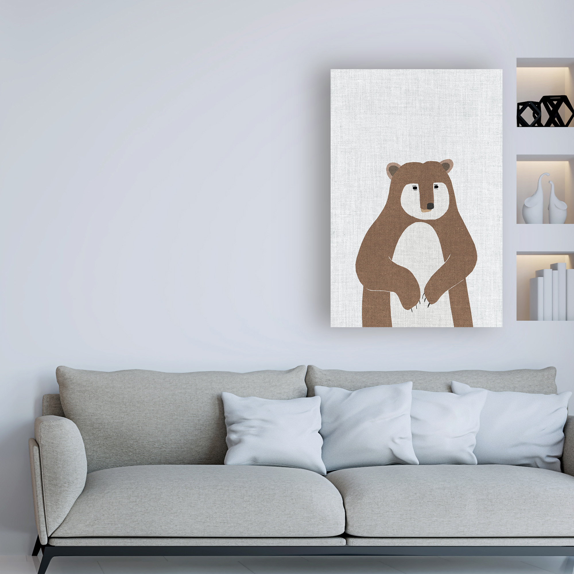 Trademark Fine Art 'Brown Bear Linen' Canvas Art by Annie Bailey Art