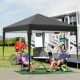 thumbnail image 4 of HOTEEL 10x10ft Popup Canopy Waterproof Canopy with 4 Sidewalls Outdoor Commercial Instant Shelter Beach Camping Canopy Tent for Party, Black, 4 of 10