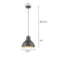 thumbnail image 3 of IRONCLAD Industrial-style 1 Light Rubbed Bronze Ceiling Mini Pendant 8" Wide, 3 of 3