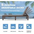 thumbnail image 4 of EROMMY Outdoor Chaise Lounge Chairs, All-Weather Patio Loungers with 5-Position Adjustable Backrest & Wood Texture Design, Reclining Chair for Patio, Garden, Beach, Poolside, Balcony, Set of 2, 4 of 15