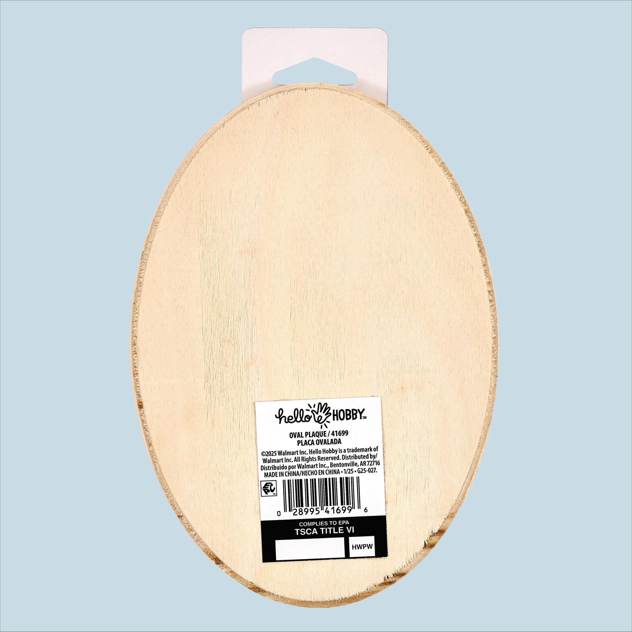 Hello Hobby Wood Oval Plaque, 7.25" x 5"