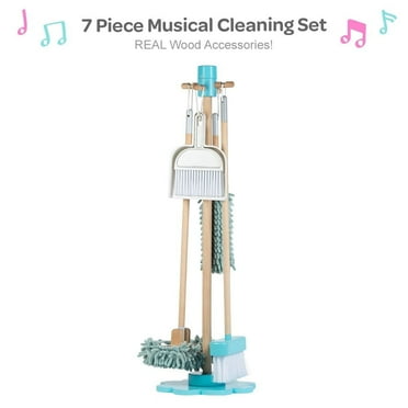 Adora Fantastic Pretend Play Musical Cleaning Set - Wood Set 18 inch for Kids and Teens