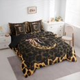 thumbnail image 2 of Manfei Leopard Print C Personalized Initial Twin Bedding Sets 7-Piece for Teens Female,Girls Vintage Bowtie Cheetah Print Bedding Comforter Set,Black Reversible,Lightweight Room Decor, 2 of 7