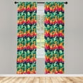 thumbnail image 3 of Ambesonne Grunge Curtains, Crazy Funky Graffiti, Pair of 28"x84", Multicolor, 3 of 5
