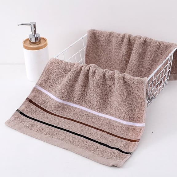 Fmbmuo Hand Towels Brown Striped Cotton Soft Washcloths, for Adult Men Women Washable 13 x 28.7 inch Absorbent Gift Towels 1 Pcs