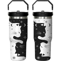 Goth Gifts for Women Cat Gothic Tumbler Coffee Mug for Women Cat Lover Gifts 30 Oz Stainless Steel Insulated Cup With Handle and Straw