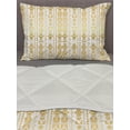 thumbnail image 3 of Ethnic Comforter & Sham Bedding Set, Abstract Borders from Prehistoric Cultures with Ombre Effect, 3 pcs Duvet Set Microfiber Filling Quilt, 5 Sizes, Yellow and White, by Ambesonne, 3 of 4