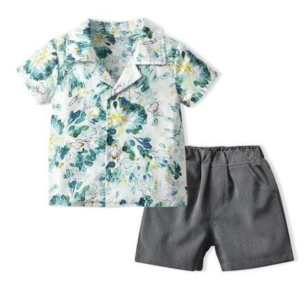 

SILVERCELL 0-6 Years Baby Twins Matching Summer Clothes Outfits Toddler Kids Girl Floral Short-Sleeve Dress/Kids Boys Open Collar Shirt+Shorts Sets
