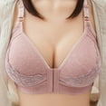 thumbnail image 1 of CHOK Women‘s Plus Size Full Coverage Front Closure Posture Back Unpadded Wireless Minimizer Bras Black 42, 1 of 9