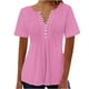 thumbnail image 2 of Fiudx Camisetas para Mujer Top Corto con Botones y Cuello En V Estampado para Mujer, 2 of 3