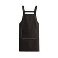 thumbnail image 2 of Waterproof Oil-Proof Kitchen Apron, Washable Nylon Spandex Bib for Cooking Baking, Black, 2 of 6