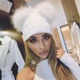 thumbnail image 4 of Yesbay Knitted Faux Fur Ball Pom Pom Cute Women Lady Beanie Hat Warm Cap Gift, 4 of 8
