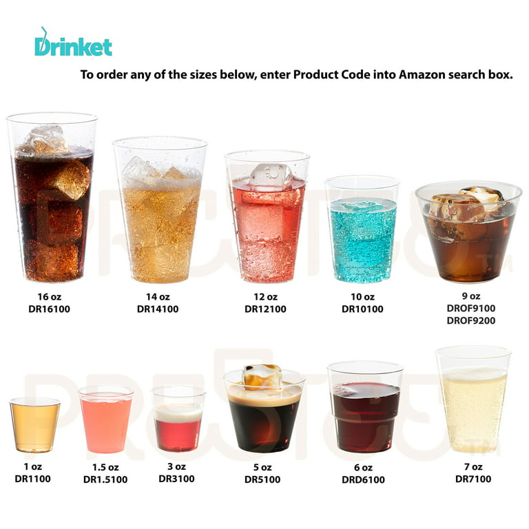 Visage 9 Ounce Disposable Cups, 1000 BPA-Free Cocktail Cups - Recyclable, Serve Beverages, Clear Plastic Disposable Juice Cups, for Picnics, BBQs, par