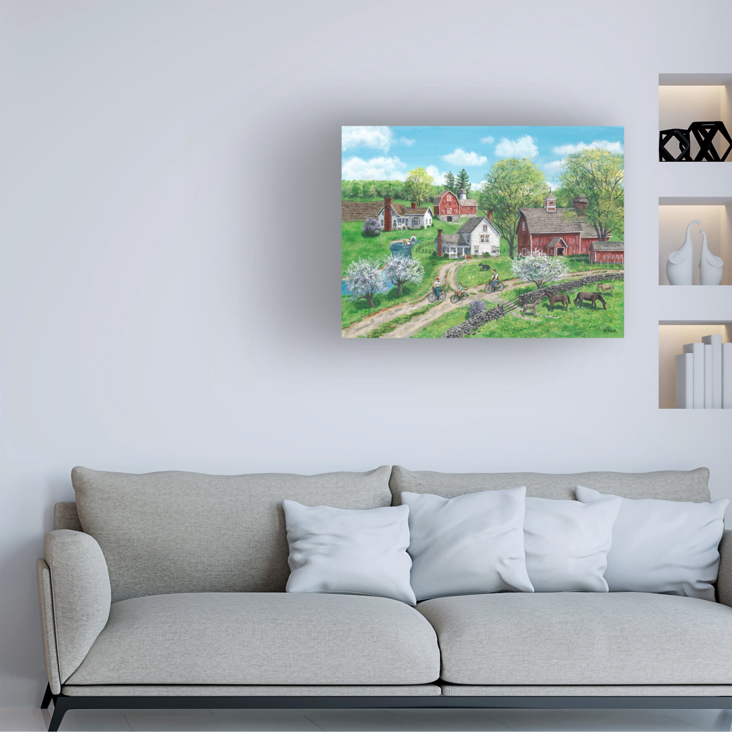 Canvas Wall Art - Bob Fair 'Spring Outing' Wall Art for Living Room, Bedroom, or Office Décor by Trademark Fine Art - 24 x 18 Inches