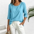 thumbnail image 6 of Kezqiaxn 3/4 Sleeve Tops for Women Pullover Crew Neck Loose Casual Shirts Business Dressy Work Blouses Summer Clothes, 6 of 8