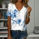 thumbnail image 2 of Blusa Medlor para mujer, estilo bohemio, cuello en V, con botones y estampado floral, 2 of 6