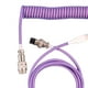 thumbnail image 4 of de cable espiral de resorte en espiral de carga con conector de metal a USB para Púrpura jinwen Cable espiral enrollado, 4 of 5