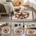 thumbnail image 5 of Non-Slip Rug Pad Rugs Western Star Pinecone Garland Round Area Rugs 8Ft Soft Carpet Pads for Living Room Kids Room, Vintage Black Buffalo Plaid, 5 of 9