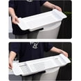 thumbnail image 3 of Bathtub Tray Stable Placement Expandable Plastic Material Draining Design Bath Caddy Tub Table for Bathroom Scalability (White), 3 of 8