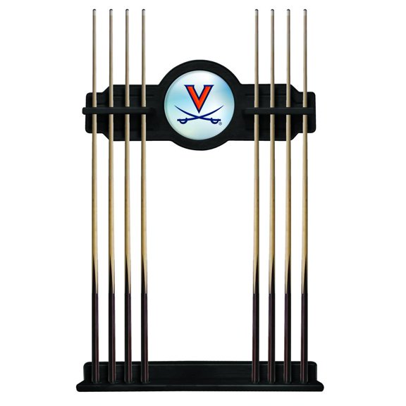 University of Virginia Solid Wood Cue Rack with a Black Finish