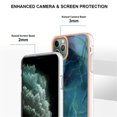 thumbnail image 4 of ELEHOLD for iPhone 11 Pro Max 6.5 inch Marble Case, Clear Electroplated Frame Soft TPU Anti-Scratch Wear-Resistant Wireless Charging Slim Fit Transparent Case for iPhone 11 Pro Max, Green, 4 of 5