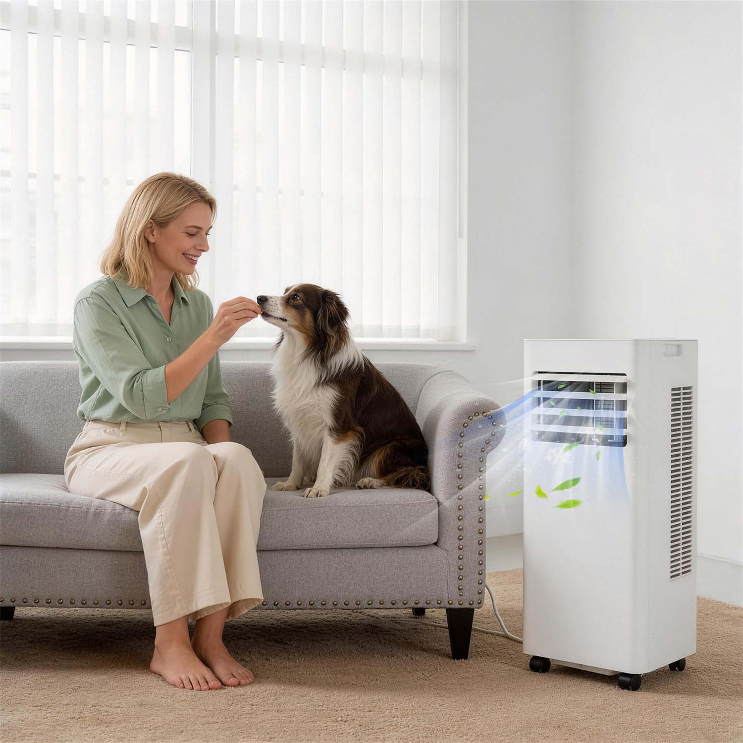 BaPiPro 10000 BTU ASHRAE Portable Air Conditioners with Heater, 5-in-1 Standing AC Unit with Heat, Cool, Dehumidifier, Fan, Sleep Mode for Room ups to 350 Sq.Ft