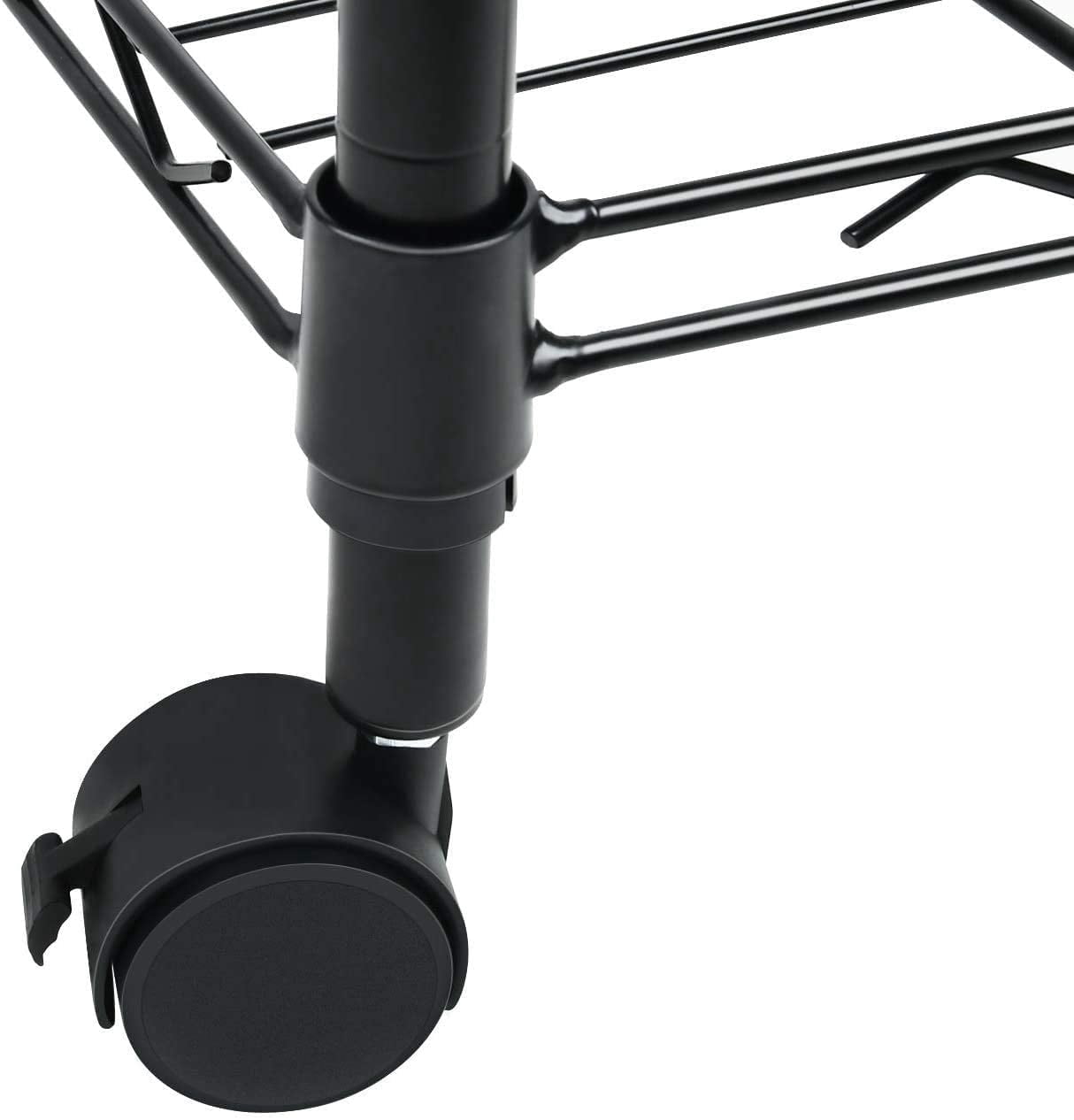 Simple Deluxe Heavy Duty 5-Shelf Shelving Unit with Wheel and Adjustable Feet, 29.92" D x 13.98" W x 62.99" H, Black