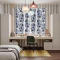 thumbnail image 4 of Blue Floral Kitchen Curtains Window Panels, Abstract Watercolor Flower Leaf Plant Insulated Window Treatment Curtain, Grommet Curtains for Bedroom/Living Room/Bathroom, 2 Piece 52"Wx84"L, 4 of 8