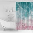 thumbnail image 4 of 60x72 Inch Shower Curtains for Bathroom Turquoise Pink Coastal Fabric Bath Curtain Decor Summer Beach Nautical Waterproof Restroom Curtains Shower Set Accessories with 12 Hooks 60 Inch, 4 of 6