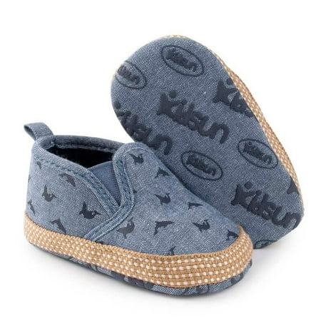 

Final Clear Out! Baywell Infant Soft Non-Slip Sole Sneakers Baby Boys Cozy Slip-on Cute Cartoon Pattern First Walkers Casual Crib Shoes 0-18M