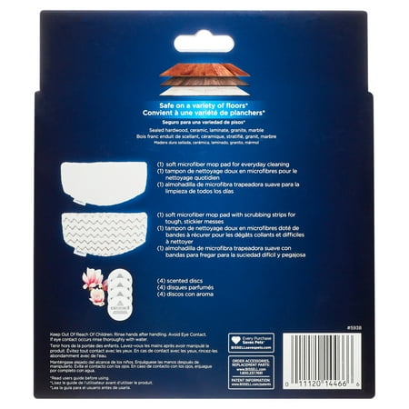 BISSELL - Microfiber Mop Pads and Fragrance Discs - White