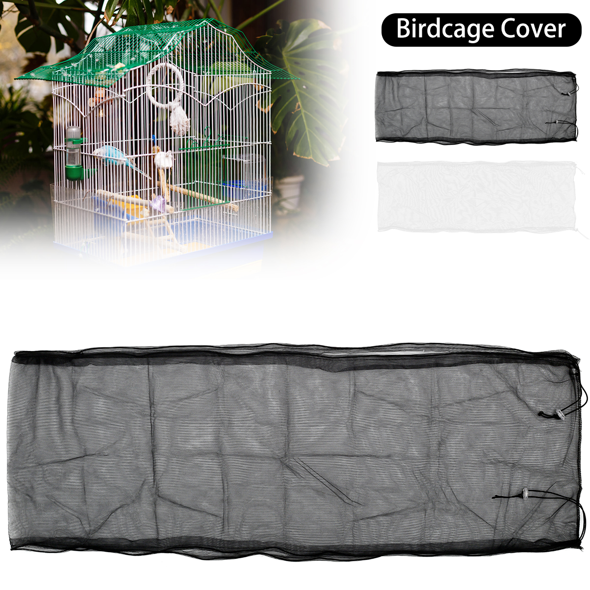 Littleduckling Bird Cage Cover Adjustable Bird Cage Seed Catcher