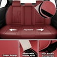 thumbnail image 4 of Car Seat Covers Full Set Fit for Toyota Camry 2002-2025 Waterproof Faux Leather Car Seat Cushions Automotive 5 Seat Covers Set（Red）, 4 of 6