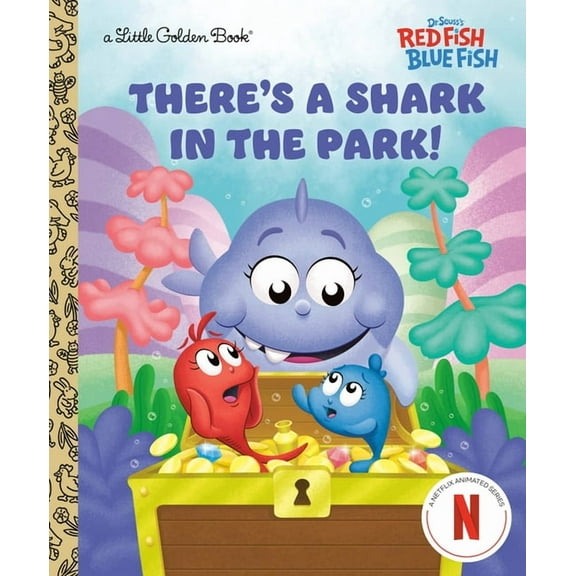 Little Golden Book There's a Shark in the Park! (Dr. Seuss's Red Fish, Blue Fish) (Hardcover)