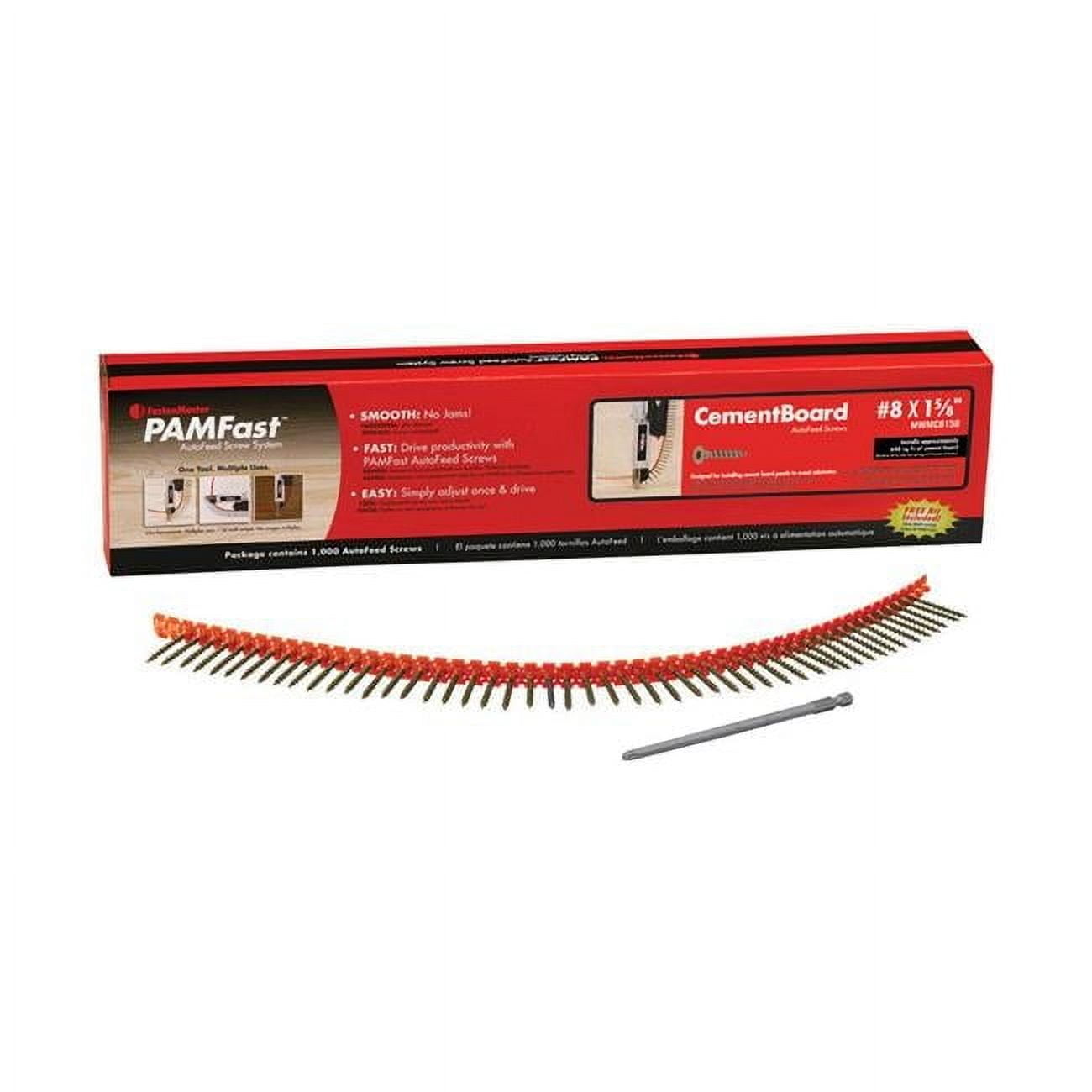 FastenMaster SD-28-MWMC8158 PAMFast Cement Board Screws, Ceramic, #8 x 1-5/8"