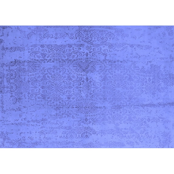 Ahgly Company Indoor Rectangle Oriental Blue Industrial Area Rugs, 8' x 12'