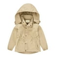 thumbnail image 3 of XEGLSBU Boys' Fall Light Jackets & Coats Kids Trench Coat for Boys and Girls Long Jacket with Hood Autumn Windbreaker Casual Outerwear Jacket Boys Jackets Size 14-16 Western Khaki Size 9-10 Years, 3 of 9