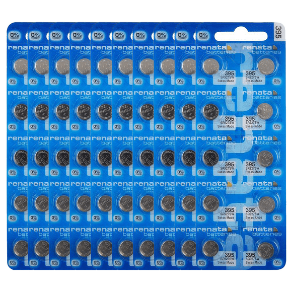 Renata 395 SR927SW Batteries - 1.55V Silver Oxide 395 Watch Battery (100 Count)