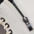 thumbnail image 5 of Girls Lace up Ankle Martin Boots with Side Bow, Little Kids Side Zipper Faux Leather Short Booties Fashion Soft Non Slip Princess Boots for Little Girls Daily Wear White 3 Big Kids(36), 5 of 9