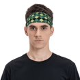 thumbnail image 4 of Uemuo Green Squares Printed Sports Headbands for Men Women,Moisture Wicking Workout Headband, Sweatband Headbands,Non-slip Workout Gym Yoga Headband, 4 of 9