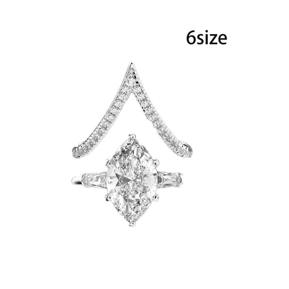 DESIGNICE Moonstone Ring Triangle Vintage Rings Gift Engagement Rings Size 6