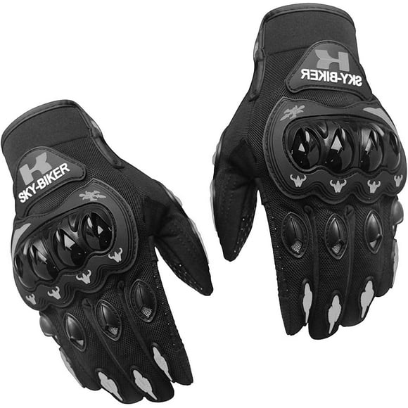 Guantes para Motociclista Hanylish con Sensores Táctiles, Unisex, Talla M, Negro-Gris
