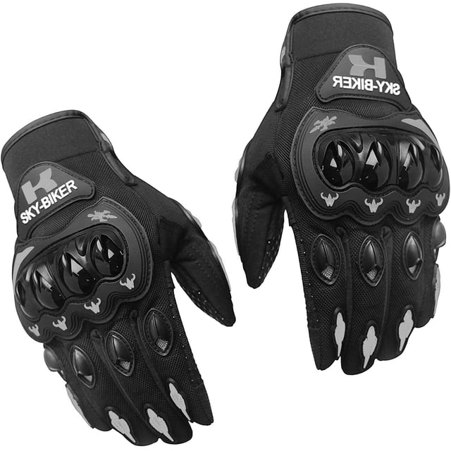 Guantes para Motociclista Hanylish con Sensores Táctiles, Unisex, Talla M, Negro-Gris