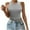 Gray, variant on Diufon Knit Womens Crop Tops Summer Solid Color Fringed Hem Tees Round Neck Sleeveless Tank Tops